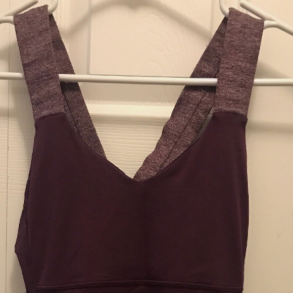 Lululemon Tank Top Burgundy Support Cross Back Thick Straps Sz 4 no pads - Picture 1 of 6